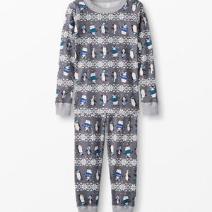 Hanna Andersson Winter Penguins Organic Long Johns Pajamas -  3(90cm)